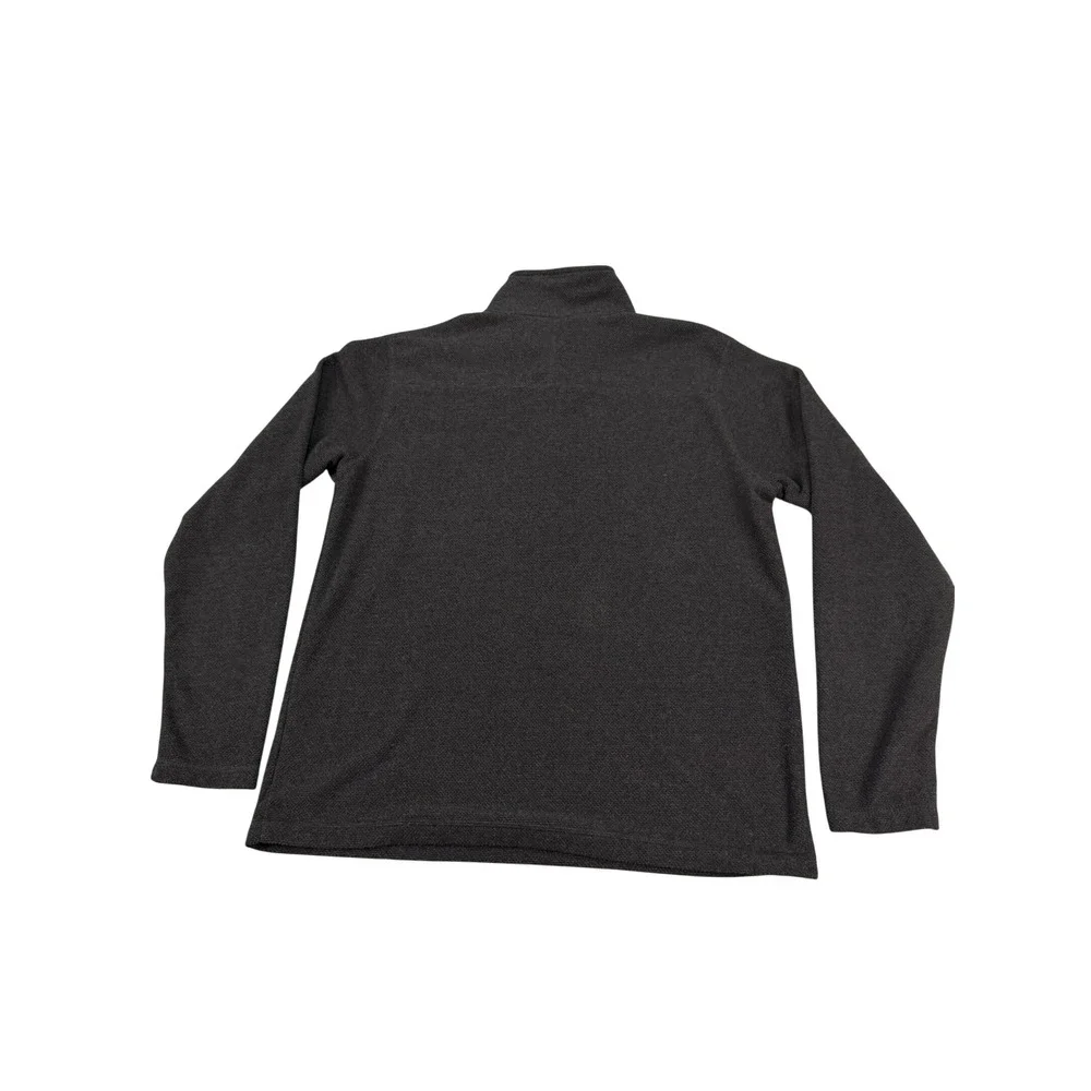 The North Face Mens Large Charcoal Grey Quarter Zip Fleece Pullover Sweater